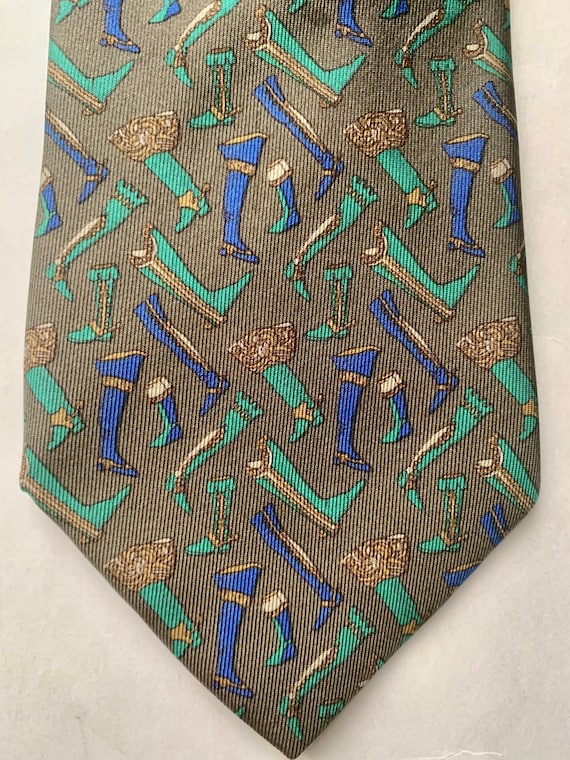 Salvatore Ferragamo medieval boots silk tie