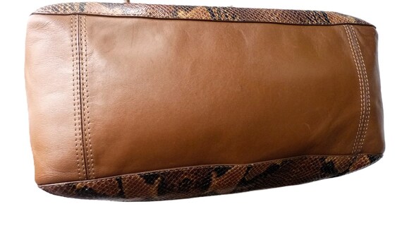 Cole Haan python leather caramel brown satchel bag - image 4