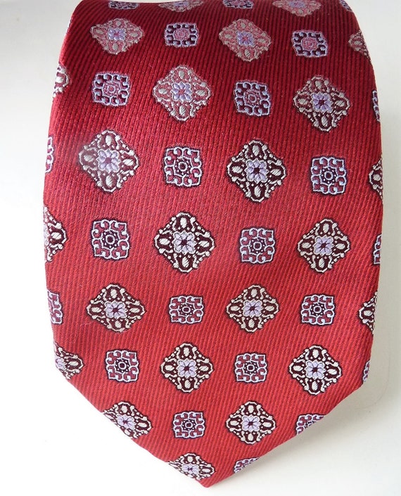 Ermenegildo Zegna red blue silk tie