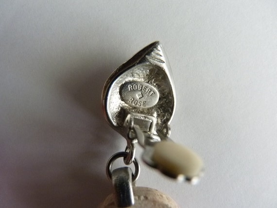 Robert Rose leaf clip on dangle earrings - image 2