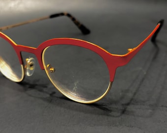 See 6612 made in Italy Red and Gold eye Glasses frames 48-22-140 Frames only