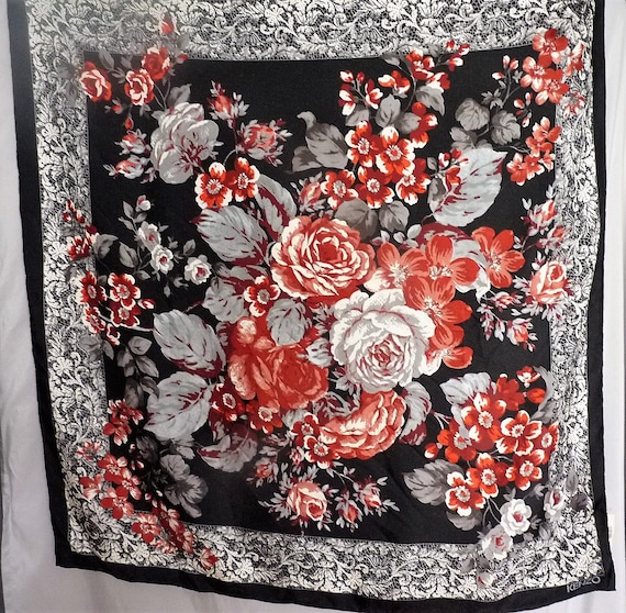 Kenzo floral silk scarf 34x34" - image 1