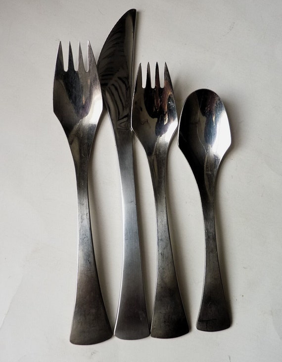 Lundtofte Denmark Largo Flatware Stainless Steel Utensils 4 Pc Set