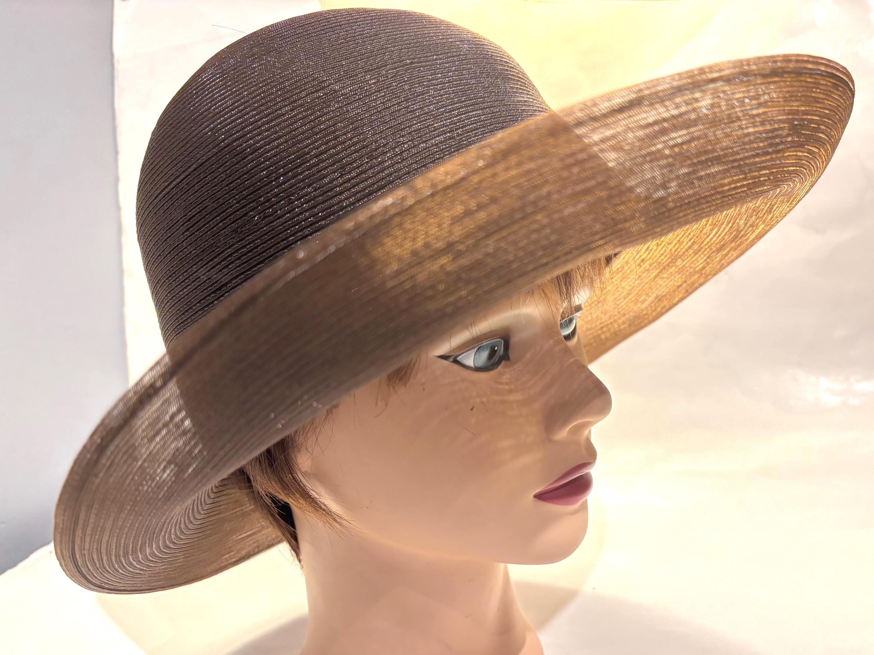 Patricia Underwood, \'So Patricia\' Like New Formal Straw Hat, Large $75 PATRICIA UNDERWOOD ( aka, LADY MOYNIHAN) speaking with her  main image 3