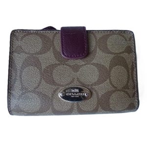 Cartera de lona revestida con monograma del logotipo de Coach