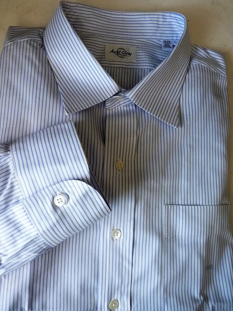 Ascot Chang Thomas Mason Silverline Dress Shirt 18.5-34 - Etsy