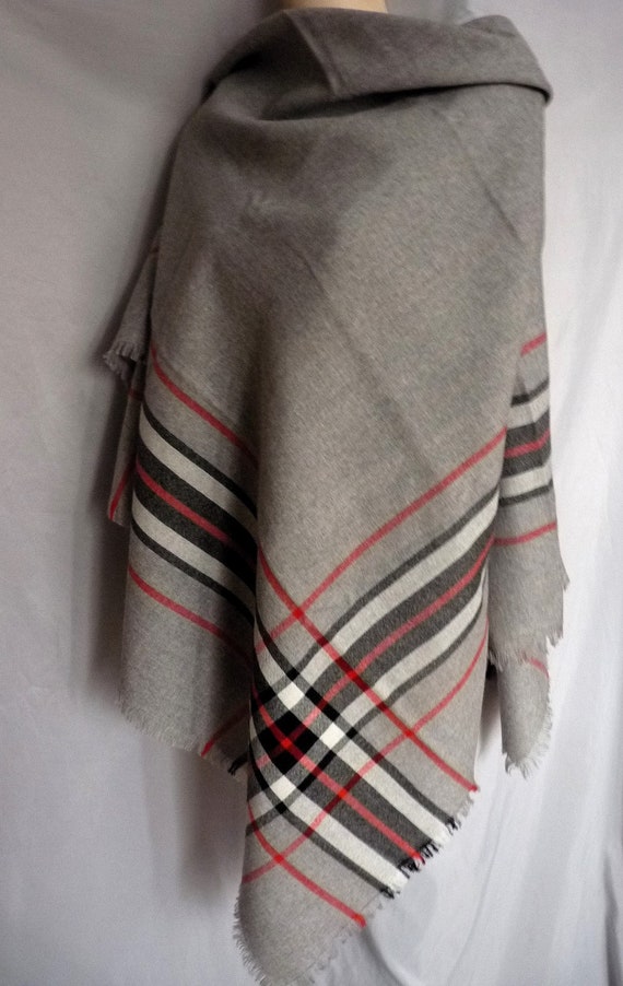Thomson Grey Scotland wool scarf 52x52"