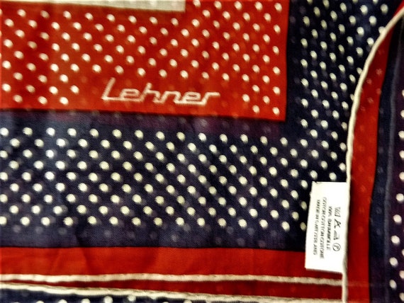 Lehner Switzerland polka dots cotton scarf 34x34" - image 2