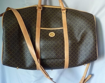 La Tour Eiffel 1887 signature canvas leather travel bag duffle carry on