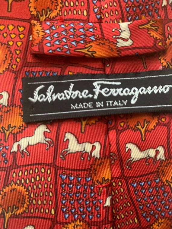 Salvatore Ferragamo horse silk tie - image 2