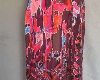 Cynthia Rowley burnt silk scarf  shawl 76x20”