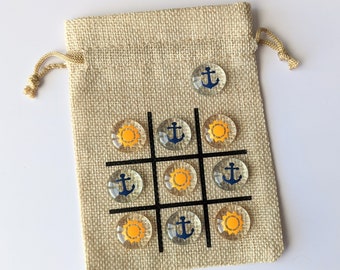 Cruise Fish Extender - Group Cruise - Cruise Gift Exchange - Tic Tac Toe Game - Birthday Party or Wedding Favor - Sun and Anchor