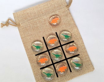 Dinosaur Birthday Party Favor - Jurassic Theme - Tic Tac Toe Game - Birthday Gift - Stocking Stuffer - Goody Bag