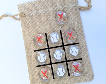 Baseball, Softball, or Little League Team Gift - Sports Birthday Party or Camp - Banquet Favor - End of Season Gift - Tic Tac Toe Game