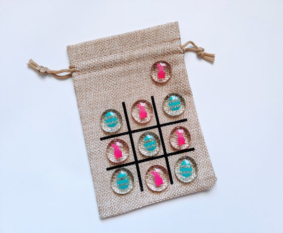 Easter Basket Filler - Class Gift - Goody Bag - Birthday Party or Wedding Favor - Tic Tac Toe Game - Bunny and Easter Egg Il_570xn