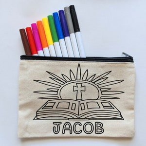 Kit de bolsas religiosas personalizadas para colorear: temática bíblica para niños