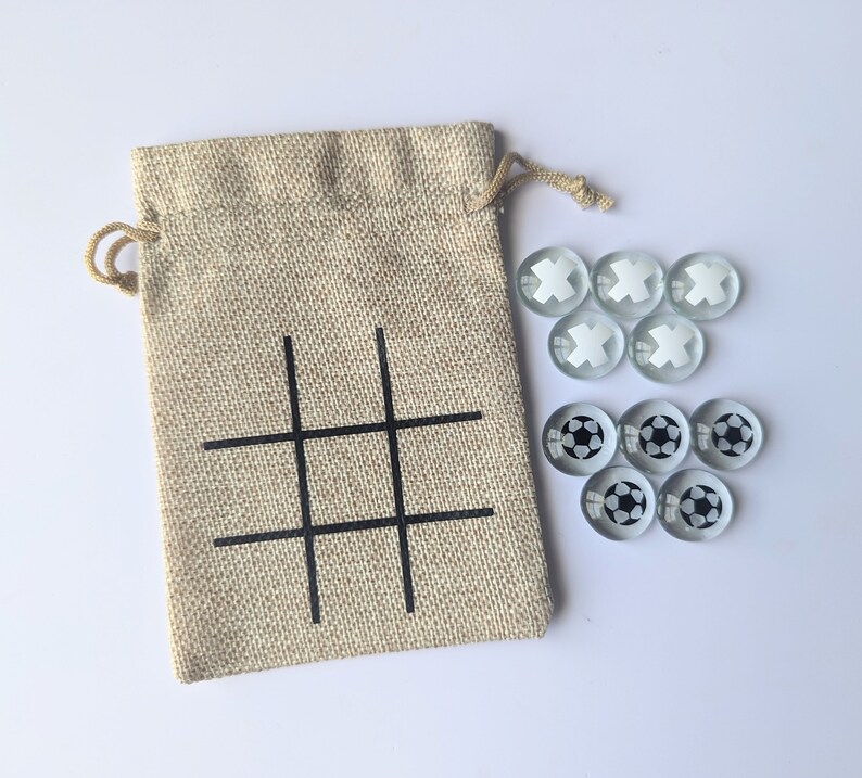 Soccer Birthday Party Favor End of Season or Banquet Gift Birthday Gift Stocking Stuffer Soccer Camp Tic Tac Toe Game image 2