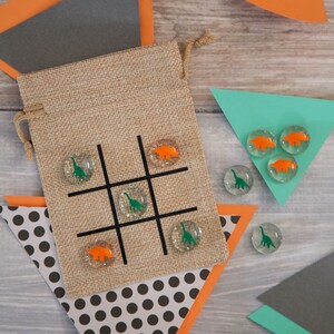 Dinosaur Birthday Party Favor Jurassic Theme Tic Tac Toe Game Birthday Gift Stocking Stuffer Goody Bag image 4