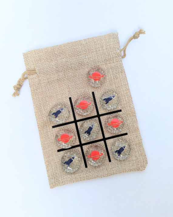 Outer Space Birthday - Galaxy or Universe Theme Party Favor - Goody Bag - Birthday or Christmas Gift - Tic Tac Toe Game - Rocket and Planet Il_570xn