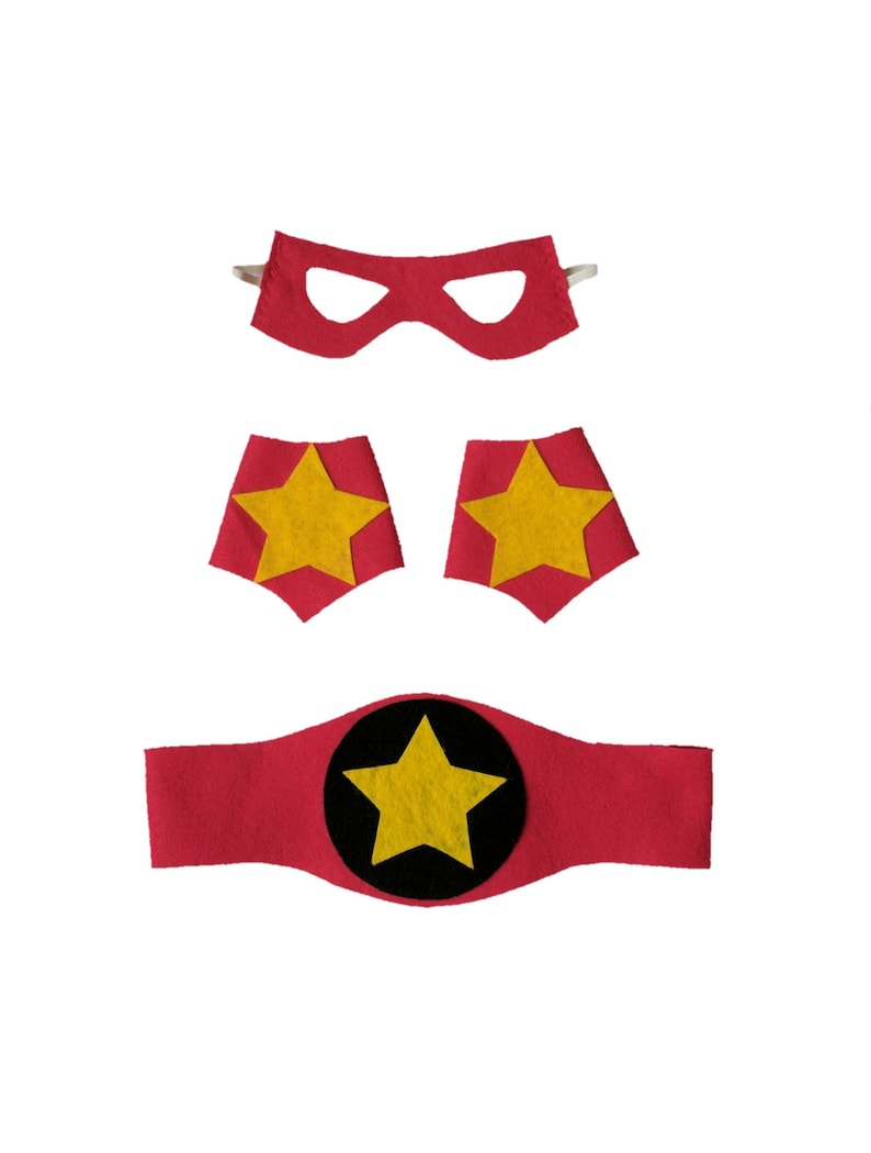 Superhero Mask Belt Arm Cuffs set Halloween Costume Etsy