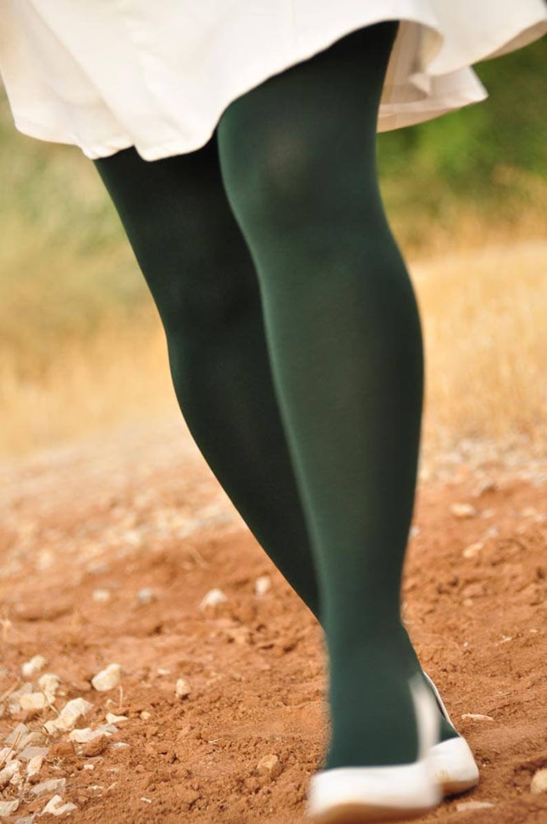Dark Forest Green Tights Soft green Tights Peter Pan - Etsy UK