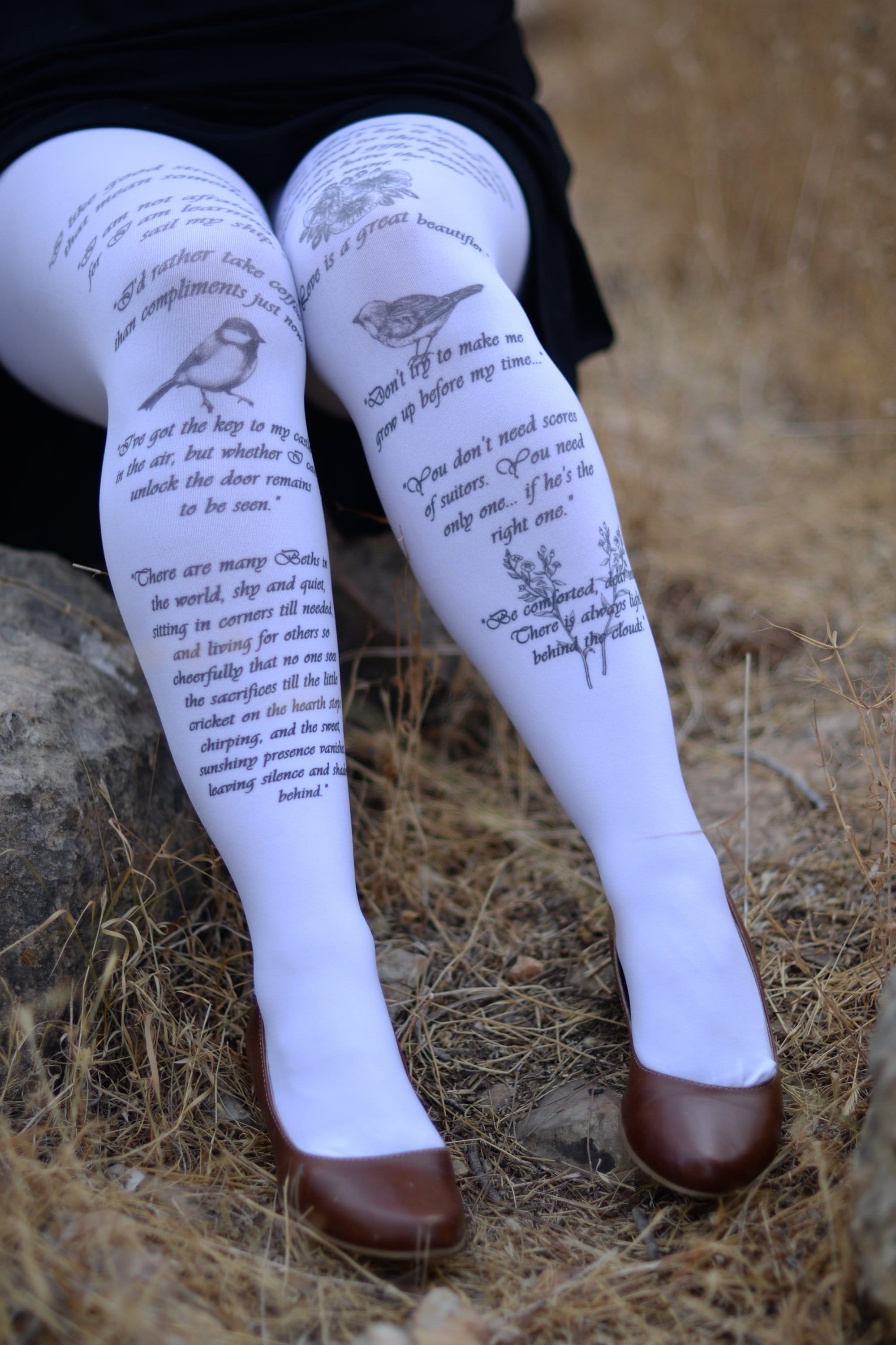 Women Tightslittle Women Quotes Printed Tights literature Louisa May