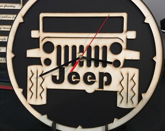 Jeep Clock 13x13 inches, hangable