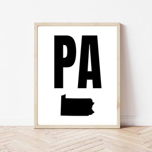 New York NY State Shape Poster Typography Minimalist Art Print