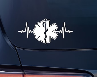 EMT EMS Firefighter Vinyl Decal, Paramedic Vinyl, Ambulance Car, Truck, Boat, Laptop, Computer, Decal, Stickers, Sticker, Star of Life