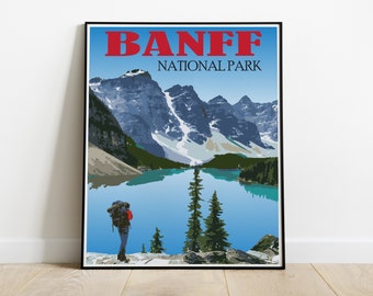 Banff National Park Poster Print Paper, Gifts for Men, Decor, Patent, Travel , Sign, Gifts, Canada 0224