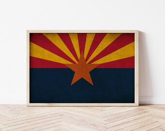 Arizona Printable Download State Flag Vintage Wall Decor Flags Print Tucson Phoenix Gift Art Printable Flag Prints Printing