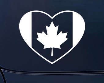 Canada Flag Heart Decal vinyl