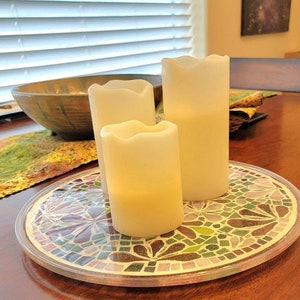 Mosaic Glass Platter - with Resin