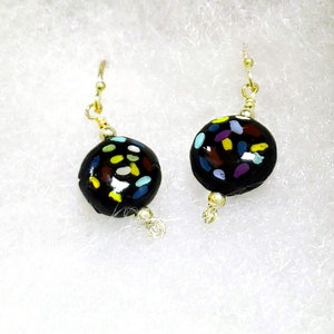 Black Porcelain Earrings - .925 sterling silver