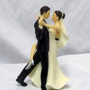 DANCING WEDDING CAKE Topper Ivory Dress Sexy Listing for One Figurine Only