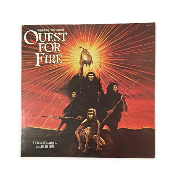 Philippe Sarde, "Quest for Fire", vinyl record album, soundtrack LP, 1980s, cavemen, jean-jacques annaud