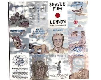 John Lennon, Plastic Ono Band, "Shaved Fish", vintage vinyl LP,  1970s, solo, compilation, beatles, imagine, instant karma, mind games