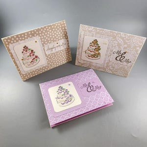 handcrafted wedding cards, Mr & Mrs, Happily Ever After, wedding cake card, bridal shower