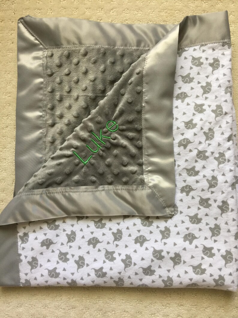 Personalized Minky baby blanket with satin trim for boy or Etsy