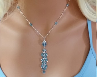 Crystal beaded Jewelry Swarovski Aquamarine