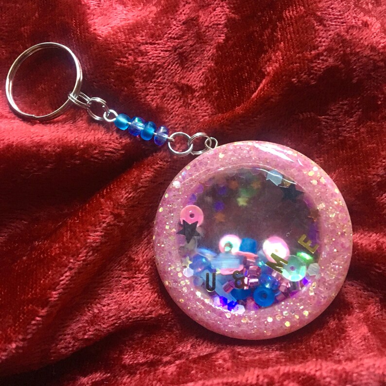 Kawaii Keychain Shaker Charm Resin Craft Keychains Etsy