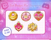Sailor Moon Twitch Sub Badges Bit Badges Emote - Compact Collection Kawaii Streamer