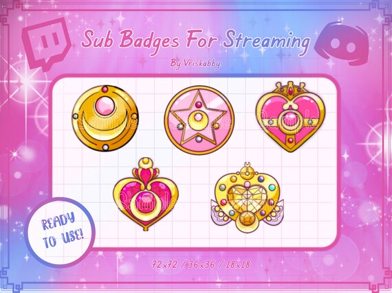 Sailor Moon Twitch Sub Badges Bit Badges Emote Compact Etsy Sailor Moon Twitch Sub Badges Bit Badges Emote Compact Etsy
