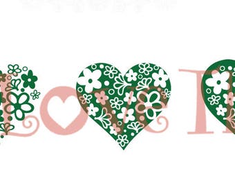 Pyrex Inspired Spring Blossom heart vinyl decal