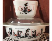 Pyrex Witch Black Cats Halloween vinyl decal