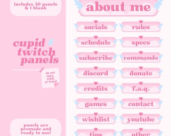 Niedliche Amor Engel Twitch Panels | Luftschlangen Grafiken (Digitaler Download)