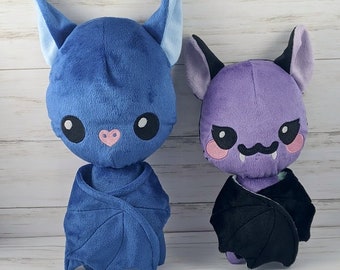 Custom Bat Plush - LARGE Size 15 inches - Halloween Bat Plush -Multiple Colors