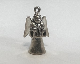 Angel with Harp Sterling Silver 3D Charm for Charm Bracelet