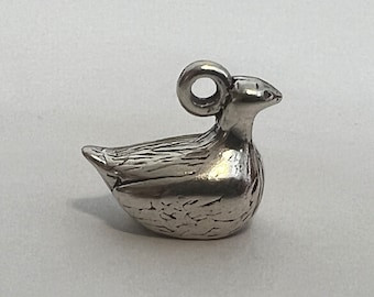 French Hen Sterling Silver 3D Charm for Charm Bracelet