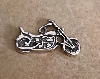 Motorcycle Sterling Silver Charm for Charm Bracelet